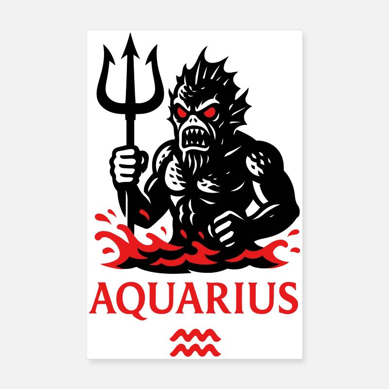 Sternzeichen Wassermann Monster Poster 20x30 cm