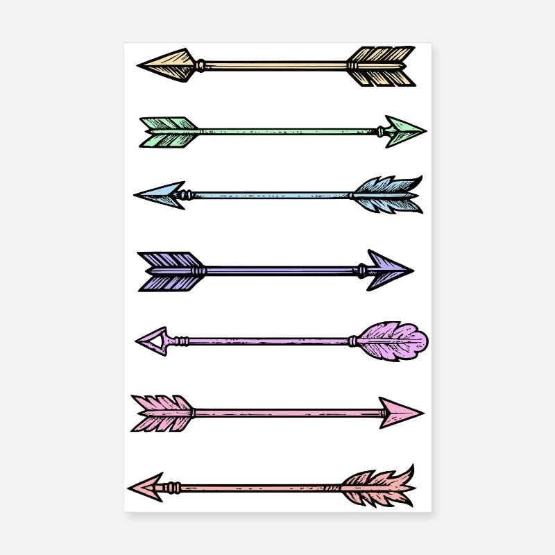 Colorful Arrows Design Poster 8" x 12" (20x30 cm)