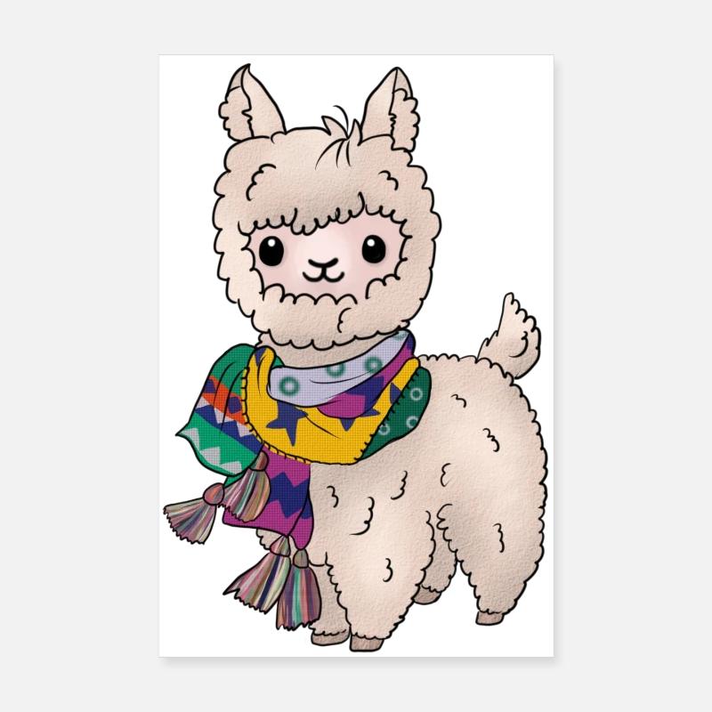 Winter Llama - Poster 8" x 12" (20x30 cm) - white