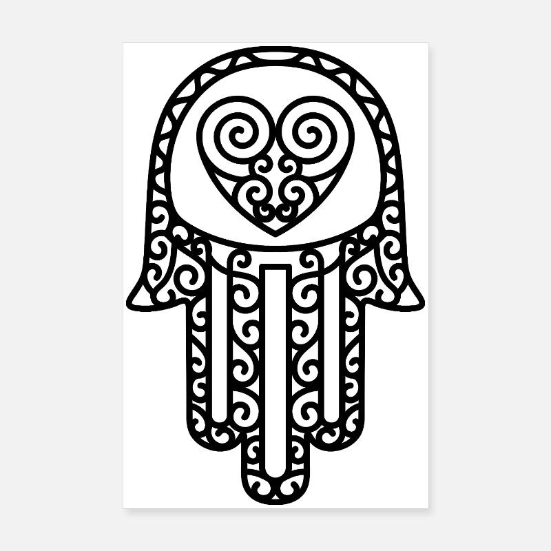 Hamsa – La main de Fatima : protection et bonheur Poster 20 x 30 cm