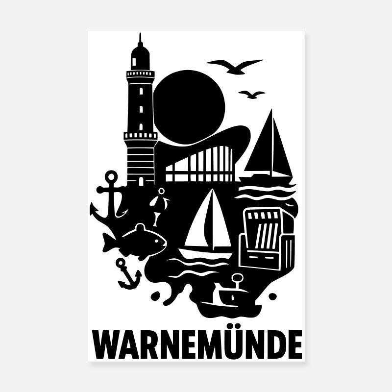 warnemünde silhouette Poster 20x30 cm