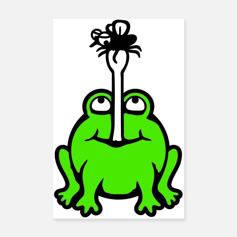 La grenouille attrape la mouche langue moustique manger le crapaud de la faim Poster 20 x 30 cm