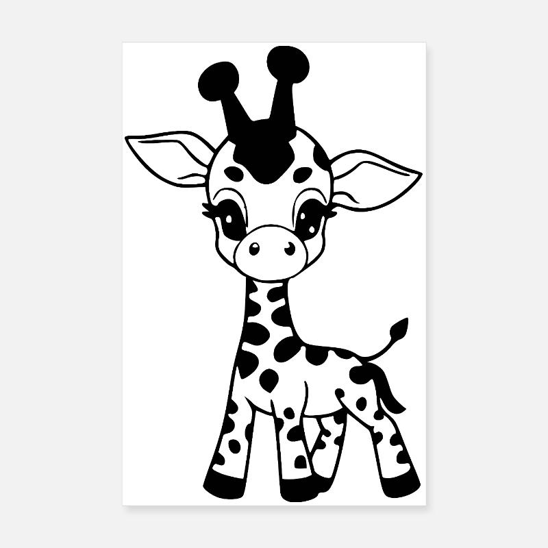 Girafe bébé girafe Poster 20 x 30 cm