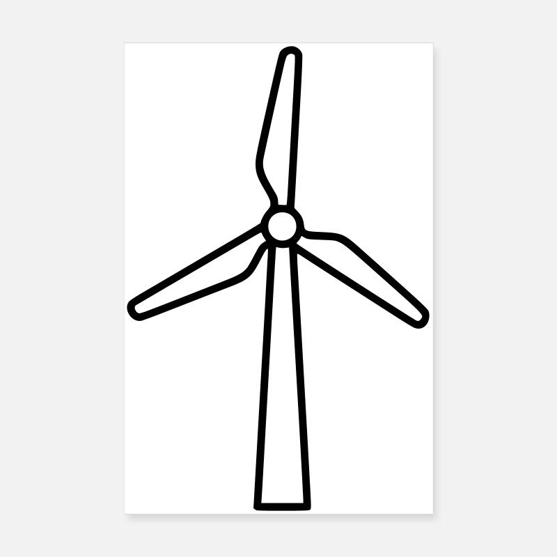 Éolienne | Vecteur de déclaration sur l’énergie renouvelable Poster 20 x 30 cm
