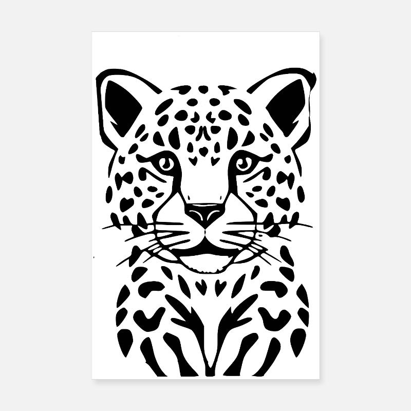 Léopard Léopard Noir Noir Poster 20 x 30 cm