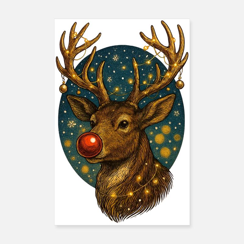 Weihnachtsrentiere Poster 20x30 cm