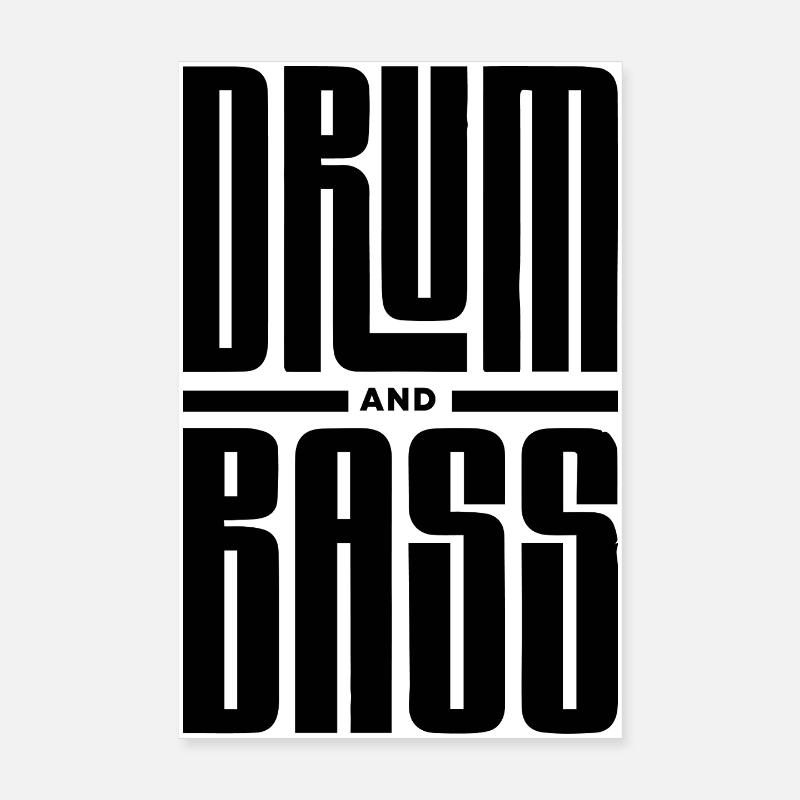 Tromme og bas fed typografi Poster 20x30 cm