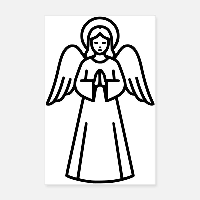 ange-ange-aile-silhouette-simple-4 Poster 20 x 30 cm