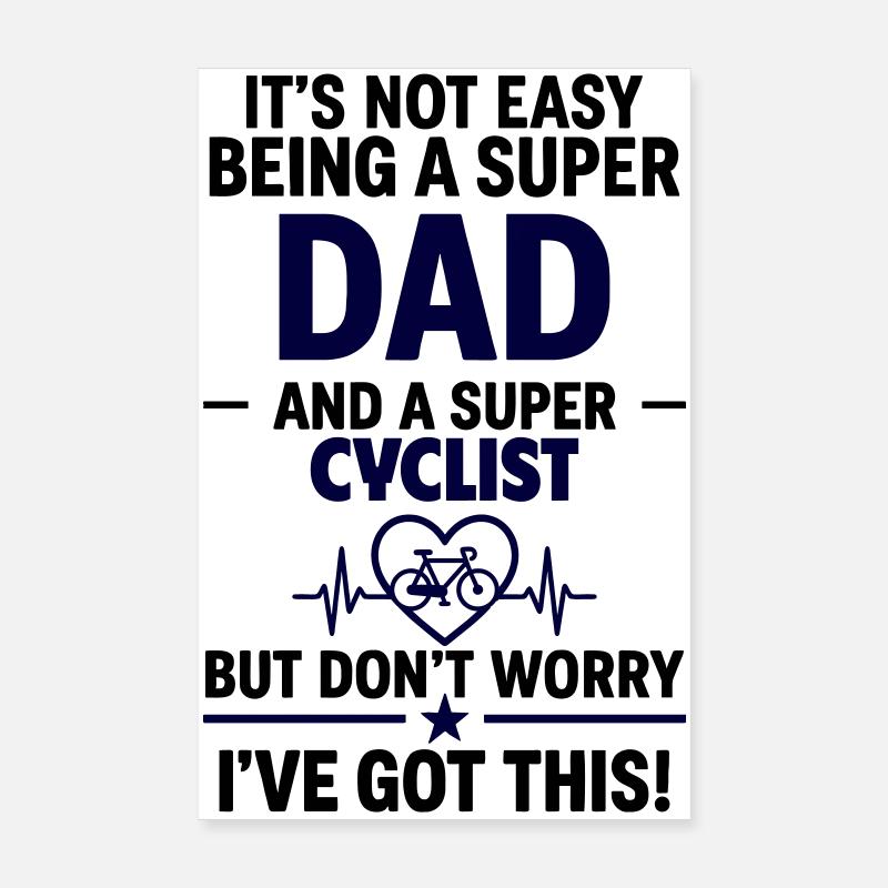 Herz + Radsport – Super Papa Radfahrer Poster 20x30 cm
