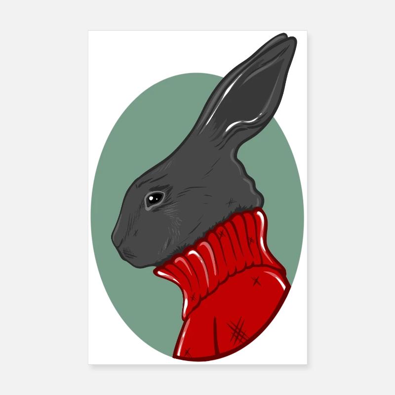 Bunny with red sweater Poster 8" x 12" (20x30 cm)