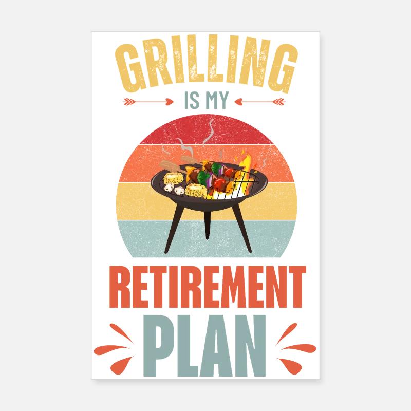 Le grillage est mon plan de retraite Poster 20 x 30 cm