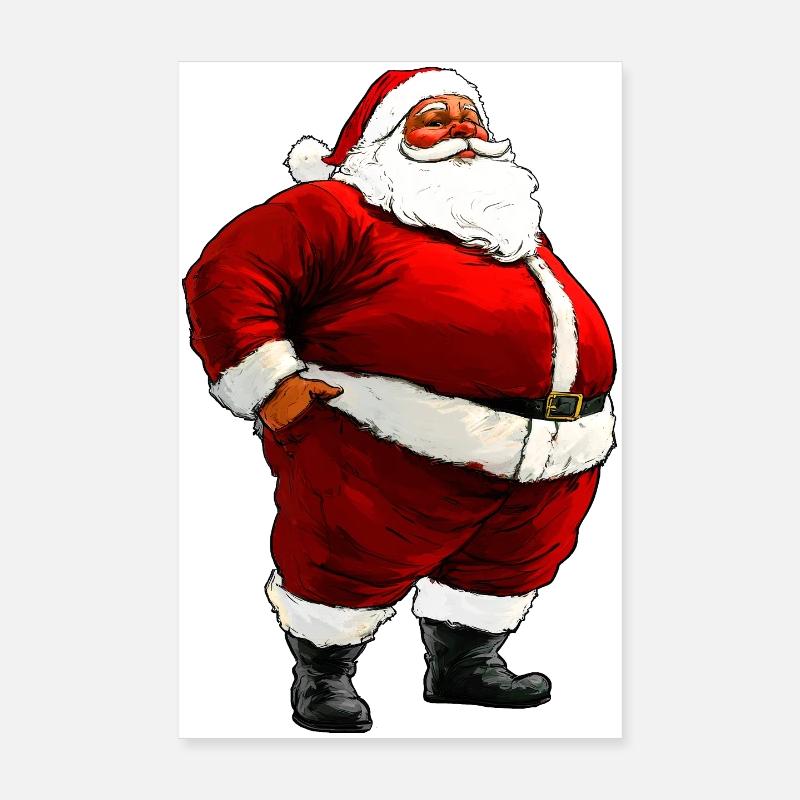 Dicker Weihnachtsmann Poster 20x30 cm