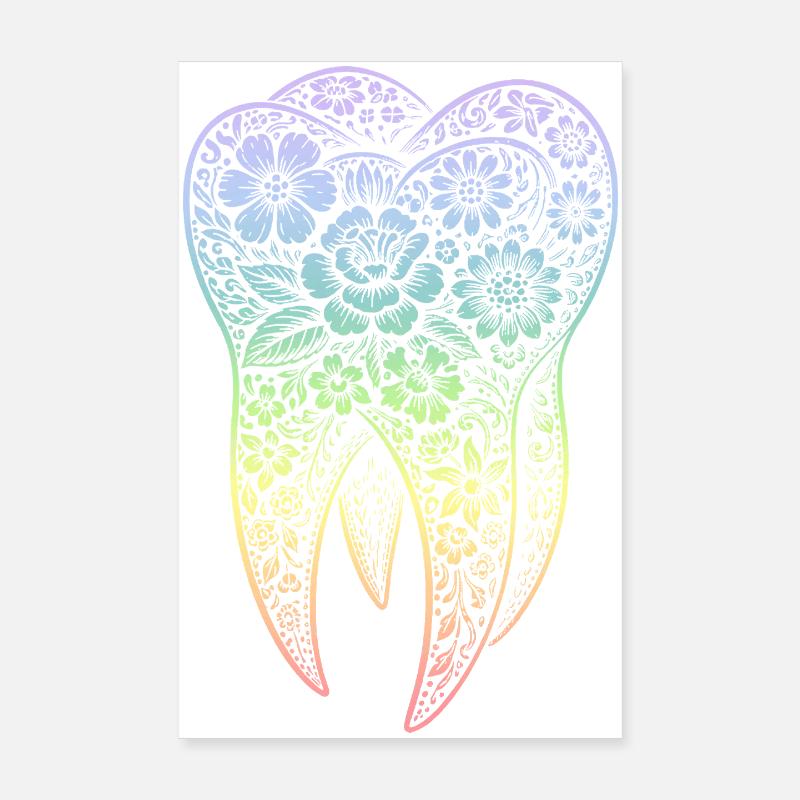 Flowers tooth in gradient Poster 8" x 12" (20x30 cm)