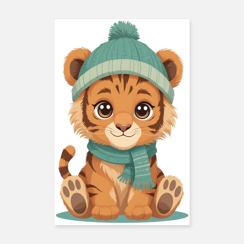Wintertiger Jungtier Poster 20x30 cm