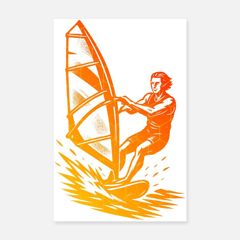 Windsurfing illustration for windsurf Poster 8" x 12" (20x30 cm)