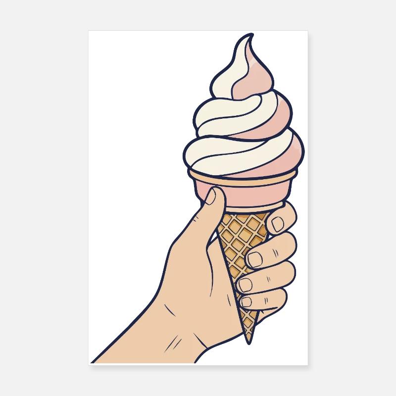 Glace à l'italienne en main Poster 8" x 12" (20x30 cm)