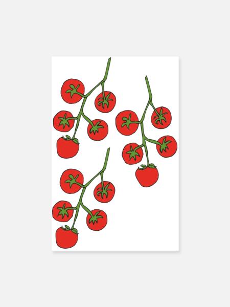 Buisson de tomates triple - Poster 20 x 30 cm - blanc - Devant
