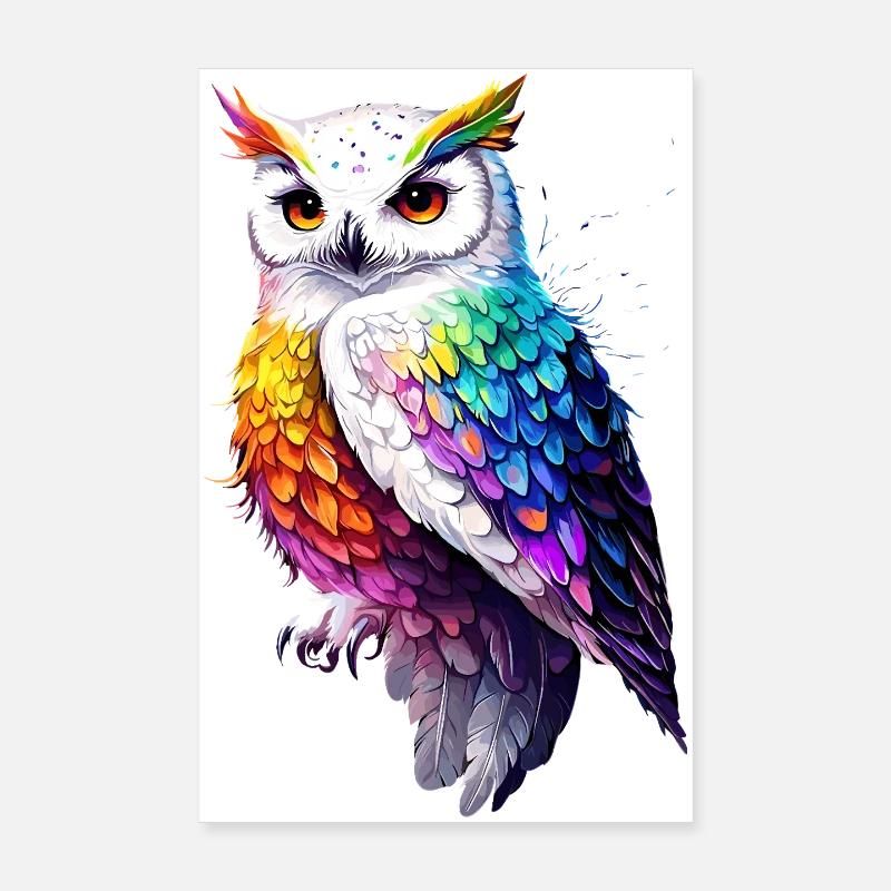 Chouette blanche Chouette Chouette Chouette Chouette Chouette Chouette des neiges Poster 20 x 30 cm