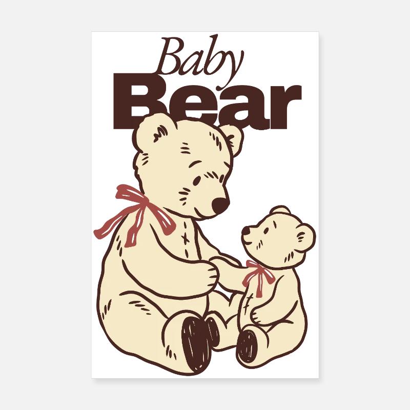 Duo câlins Bébé Ours Poster 20 x 30 cm