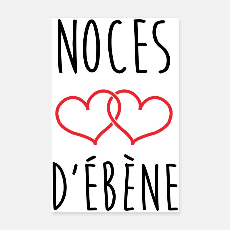 noces d'Ébène 78 ans de mariage Poster 20 x 30 cm