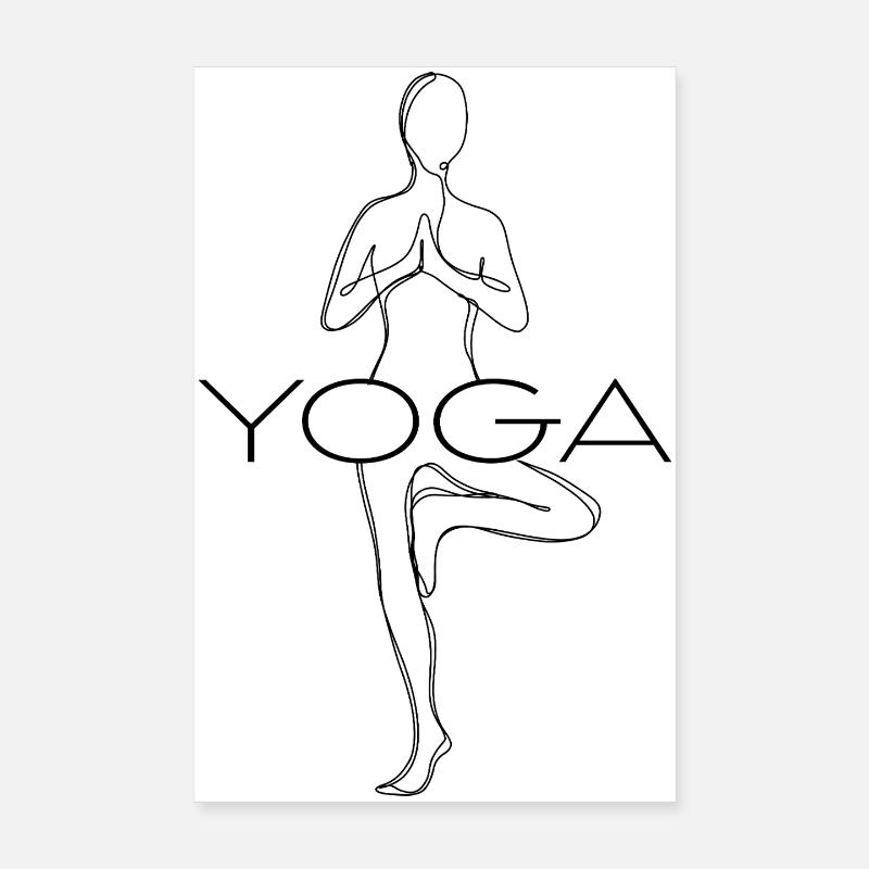 Posture de yoga - Conception de lignes de salutation au soleil Poster 20 x 30 cm