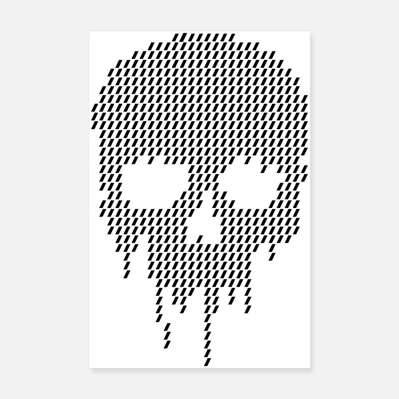 Pixel-Schädel-Art-Design Poster 20x30 cm