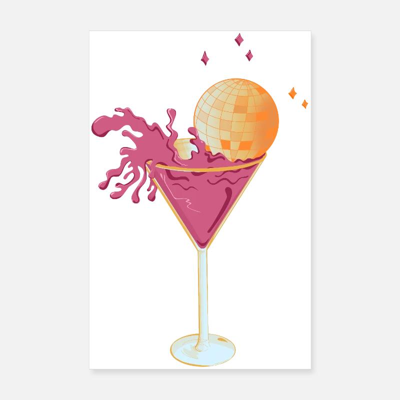 Cocktail disco – Martini rose avec Squirting Di Poster 20 x 30 cm