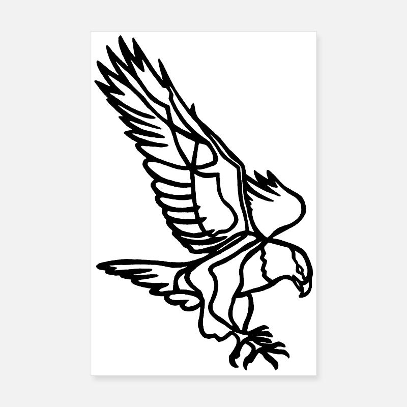 Black Eagle in Flight Poster 8" x 12" (20x30 cm)