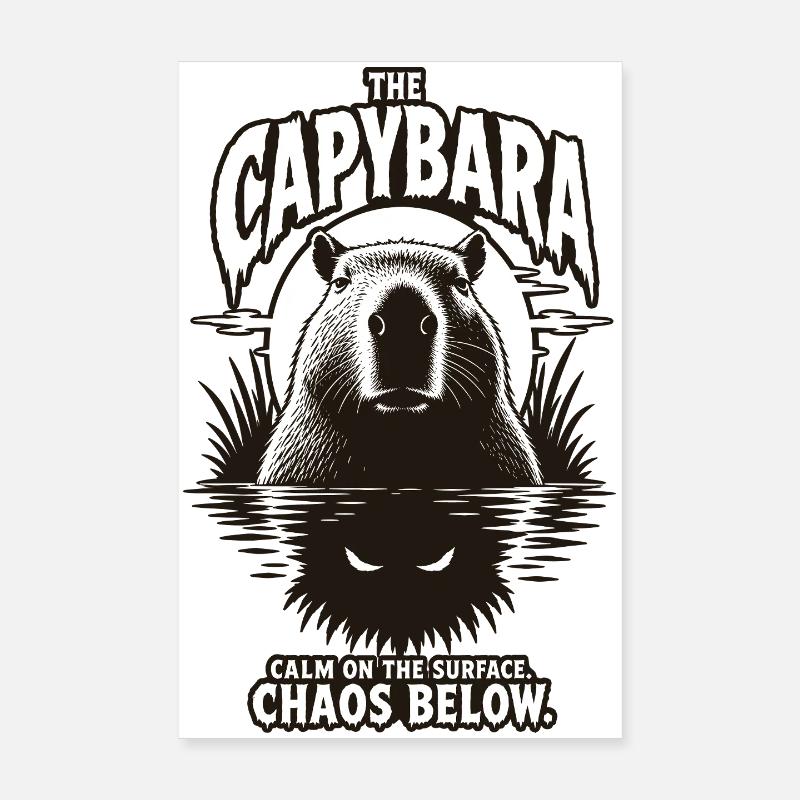 Conception d’horreur chaos de capybara Poster 20 x 30 cm