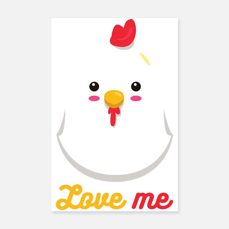 Coq - Poster 20 x 30 cm - blanc