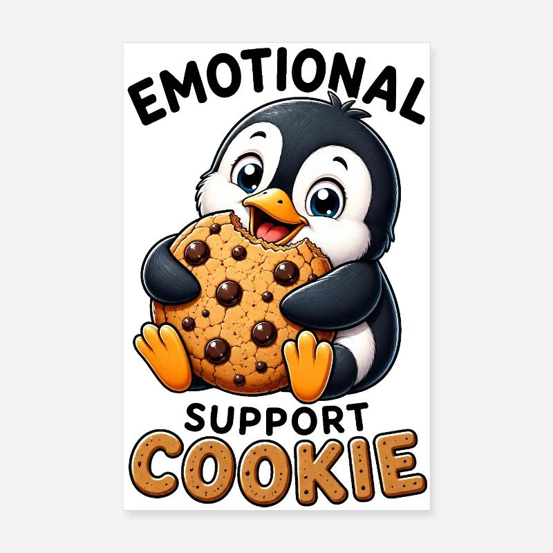 Dessins animés de biscuits pingouins mignons : Bon encas Poster 20 x 30 cm