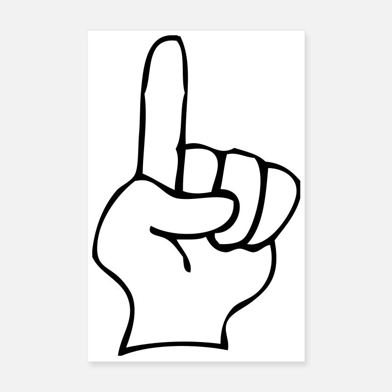 Zeigefinger - Poster 20x30 cm - Weiß