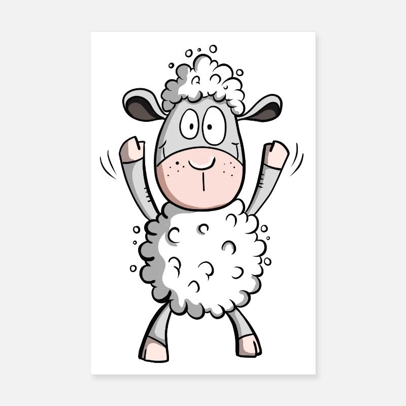 Happy Schaf I Schäfchen Lamm Geschenk Kinder Poster 20x30 cm