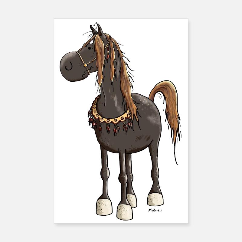 Cheval Arabe Mignon - Chevaux Poster 20 x 30 cm