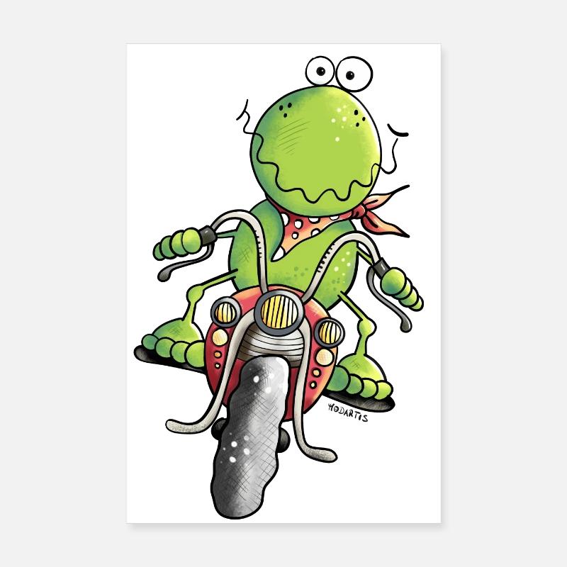 Biker Frosch Poster 20x30 cm