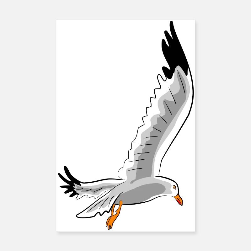 fliegende moewe vogel Poster 20x30 cm
