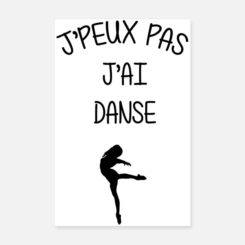 Danse Danseur Danseuse Musique Music - Poster 20 x 30 cm - blanc