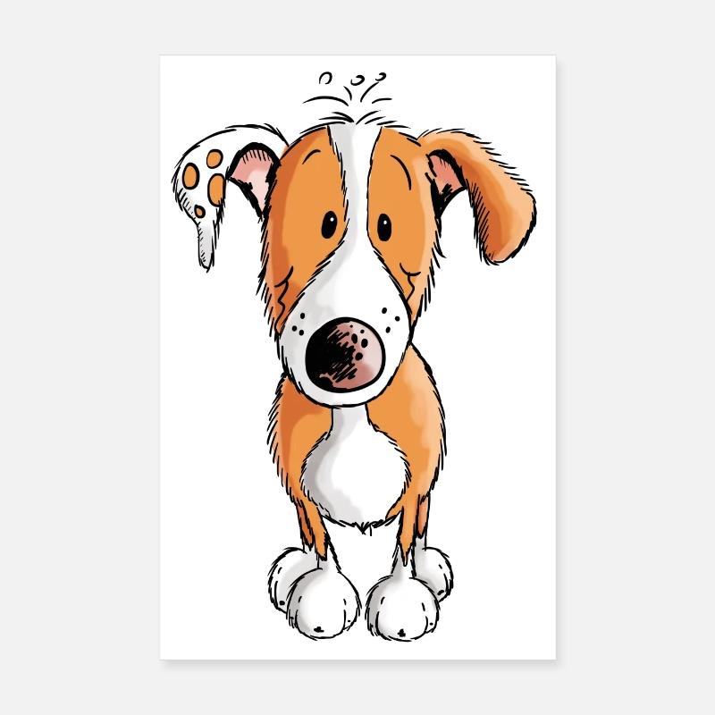 Kleiner Podenco - Hund - Welpe - Comic - Fun Poster 20x30 cm