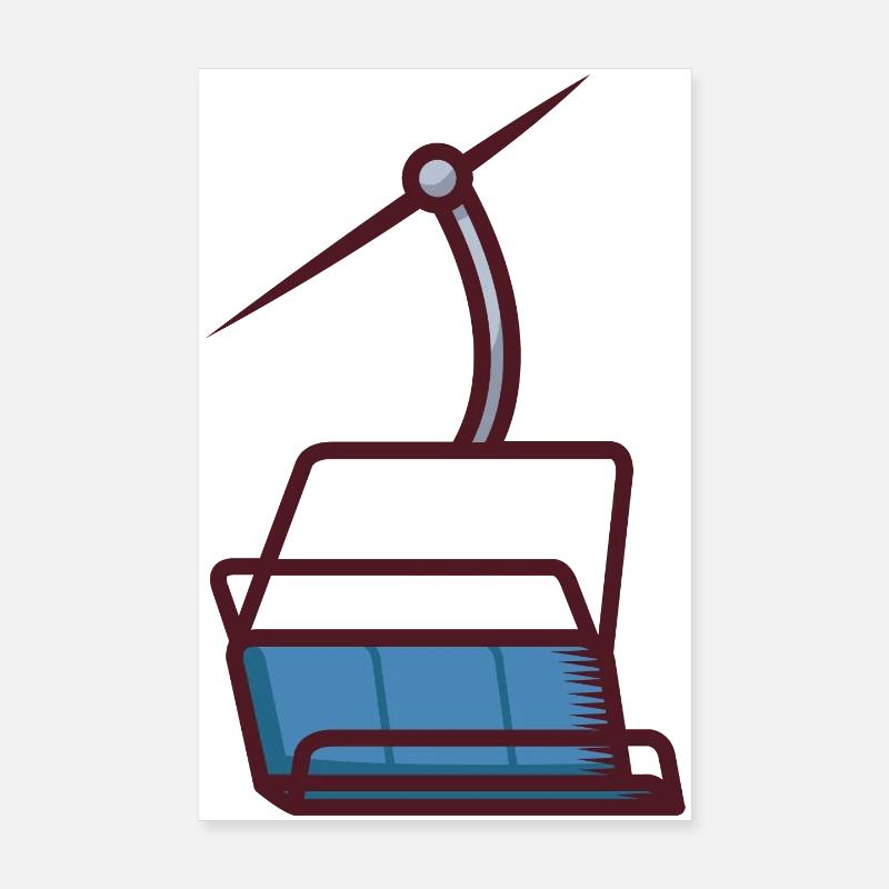 Abstrakte Illustration einer Seilbahn Poster 20x30 cm