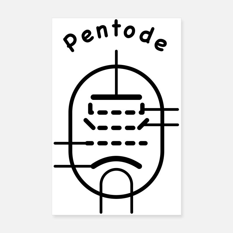 Vacuum Tube Symbol Pentode Poster 8" x 12" (20x30 cm)
