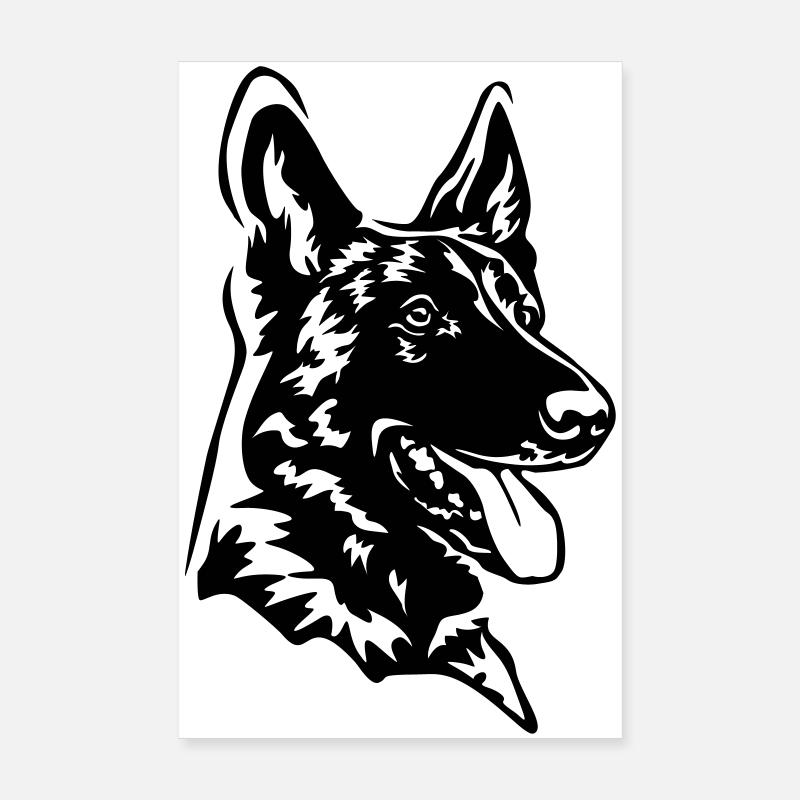 Malinois Kopf Poster 20x30 cm