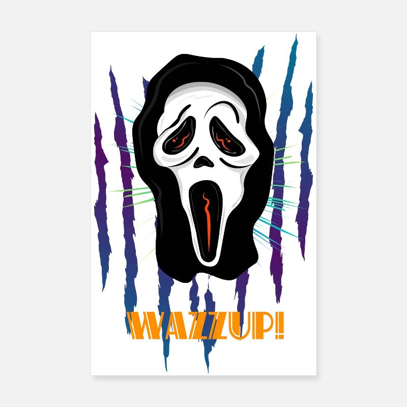 Regarder des films d’horreur avec un masque d’horreur effrayant Poster 20 x 30 cm