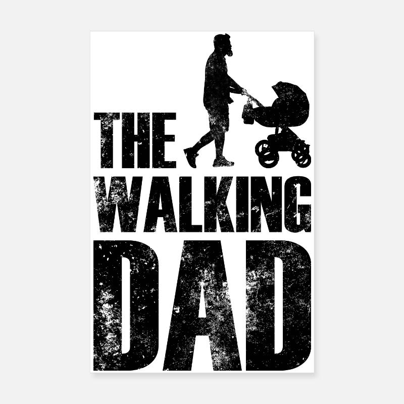 Le papa qui marche Poster 20 x 30 cm