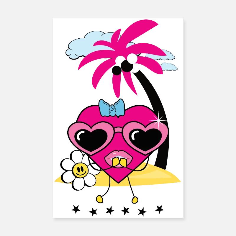 Heart on Island Poster 8" x 12" (20x30 cm)
