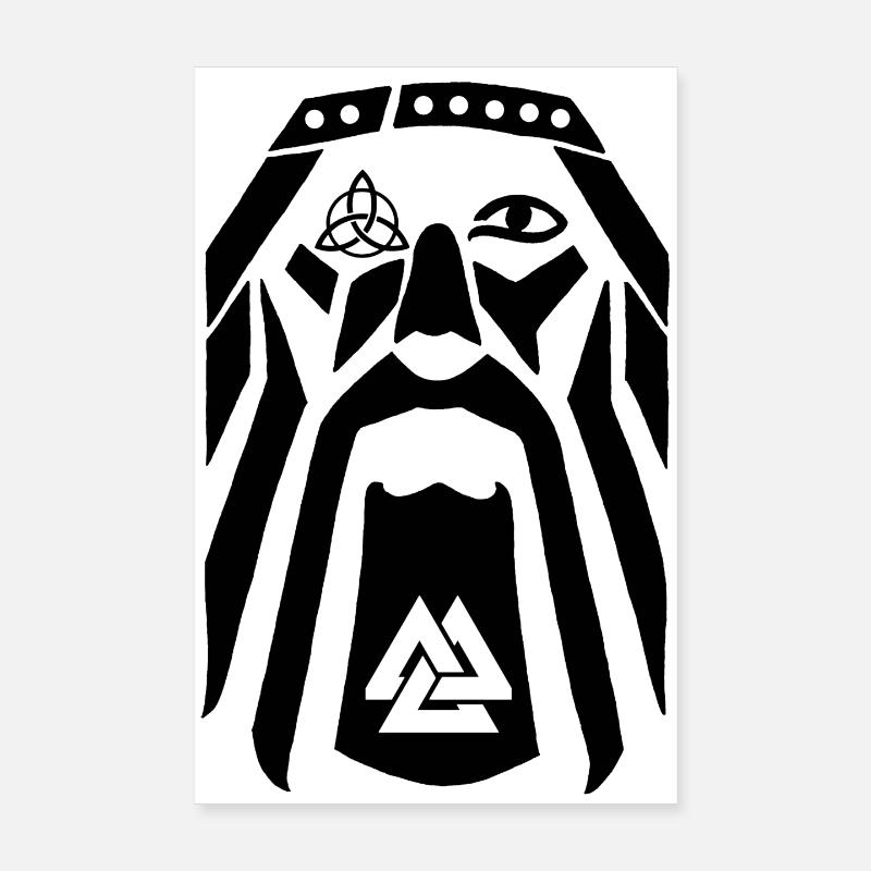 Wikingerkrieger (schwarz) Poster 20x30 cm