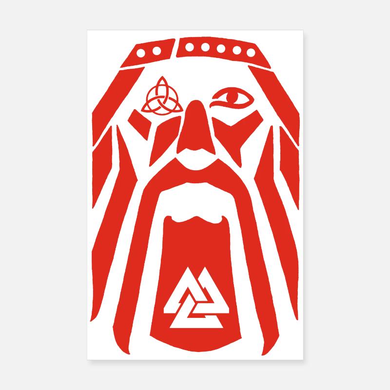 Wikingerkrieger (rot) Poster 20x30 cm