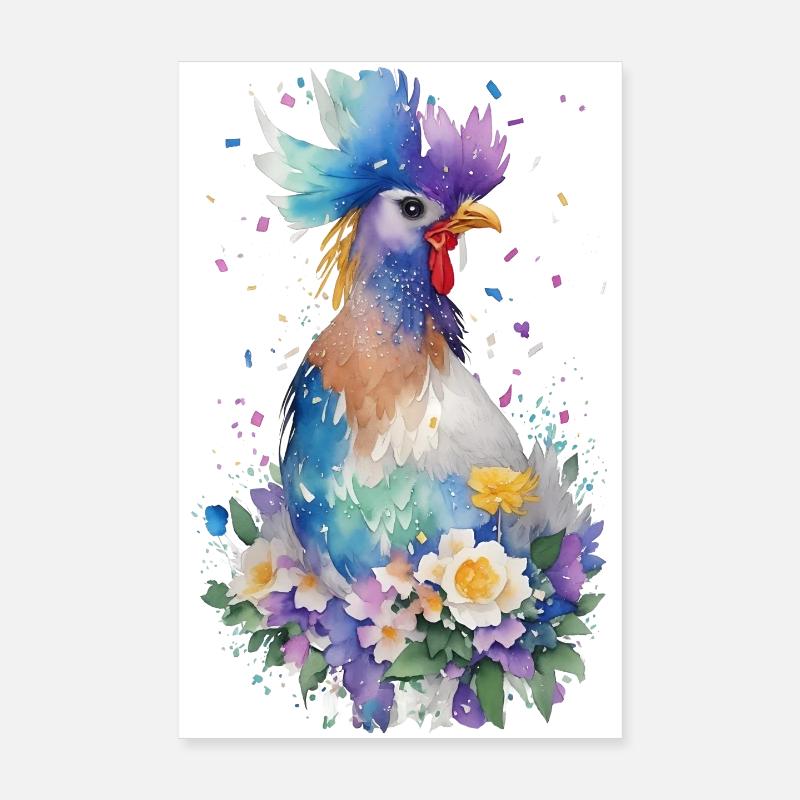 Poulet fou Poster 20 x 30 cm