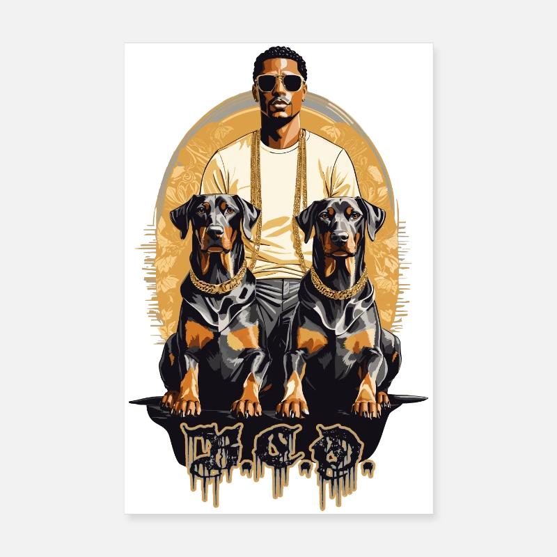 Rapper mit Dobermänner Poster 20x30 cm