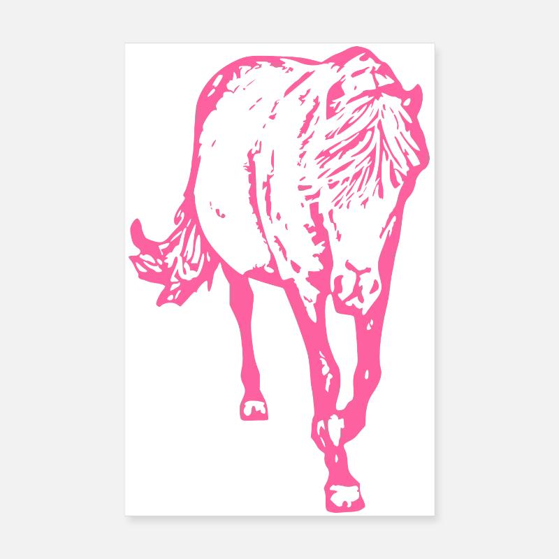 Cheval rose rose Poster 20 x 30 cm