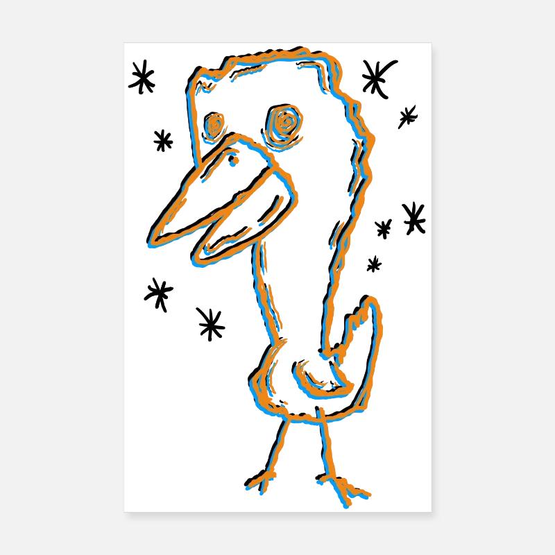 Ausdrucksstarkes Dodo-Kunstdesign Poster 20x30 cm